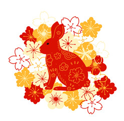Lunar new year holiday vector composition wreath 