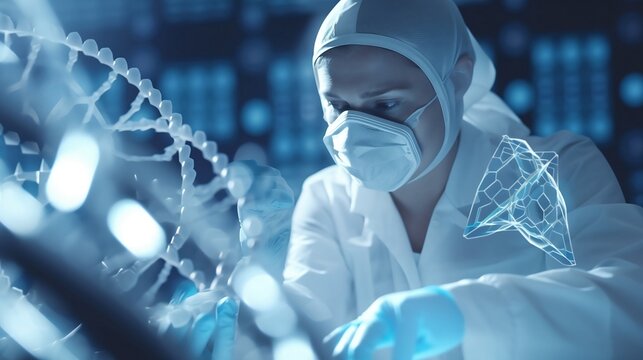 Woman Researcher in Biotechnology Laboratory