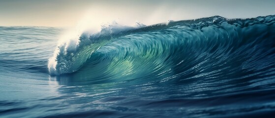 Curved Ocean Wave - Generative ai