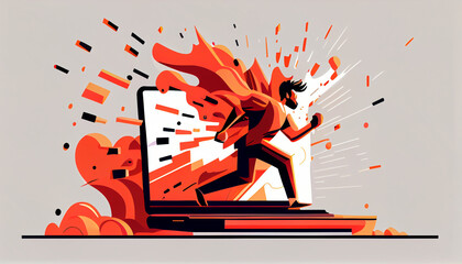 Vector graphic minimalist style successful online Ai generated Image