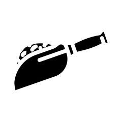 grain wheat wooden spoon glyph icon vector illustration