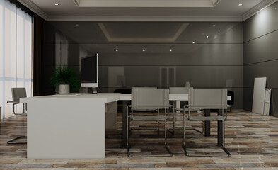 Modern office Cabinet.  3D rendering.   Meeting room