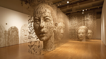 head art inside museum - by generative ai