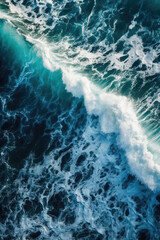 view from drone, waves of the sea, top down - by generative ai