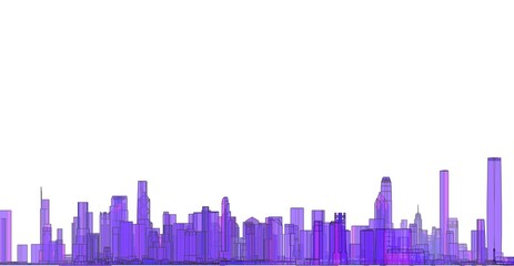Fototapeta na wymiar city skyline sketch 3d illustration