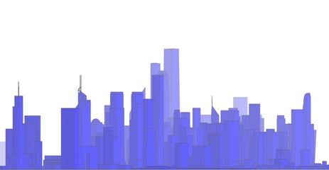 city skyline sketch 3d illustration