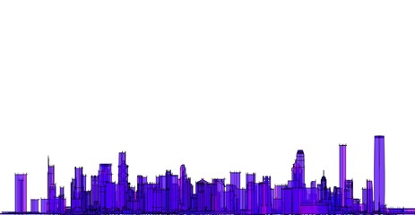 city skyline sketch 3d illustration