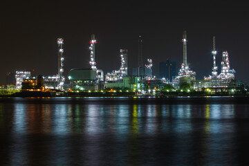 Oil refinery at morning