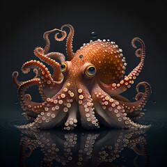 Obraz premium Octopus 4 - Generative AI