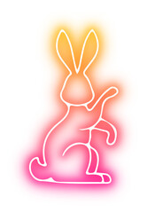 Set of rabbit neon