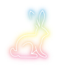 Obraz premium Set of rabbit neon