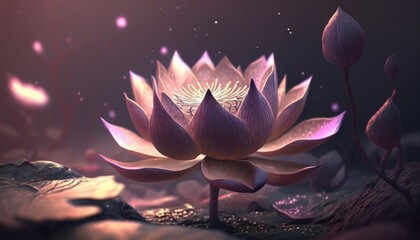 Detailed Lotus Flower: Ethereal 8K Cinematic Psychedelic Beauty