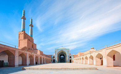 Fototapeta premium One of the most attractions of Iran or Yazd city is its Jame Mosque (Friday Mosque) - Yazd, Iran