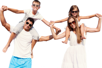 Beautiful smiling family on background