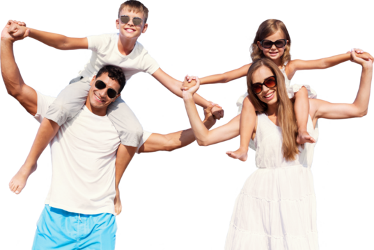 Beautiful smiling family on background