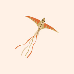 Hand drawn kite icon. Makar Sankranti festival. Simple illustration isolated on beige background.