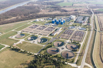 Aerial view of the waste water treatment plant