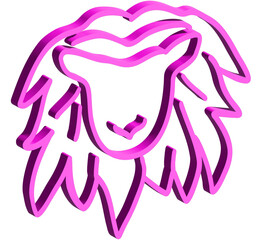 3d pink Zodiac sign Leo