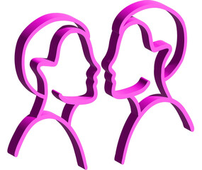 3d pink Zodiac sign Gemini