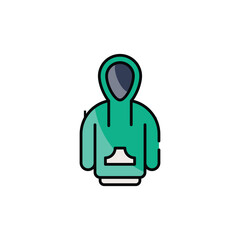 Hoddie icon. Suitable for Web Page, Mobile App, UI, UX and GUI design