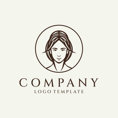 Beuty woman logo design vector illustration