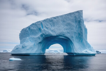 Majestic ice gate floating in arctic see