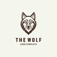 Wolf head logo design vector illustration