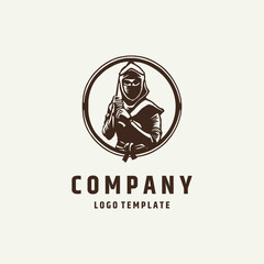 Ninja logo design vector illustration