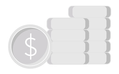 Simple, Modern Icon of A Stack of Coins, Representing Wealth, Savings, Finances and Business. Perfect for Financial Apps, Websites and Presentations.