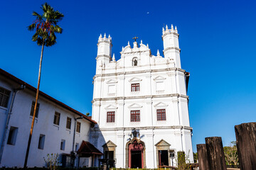 Facade of Catholic Church of St. Francis of Assisi in Goa Velha, Goa, India, Asia