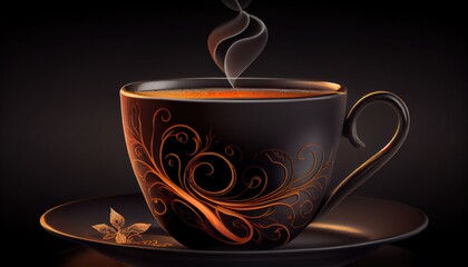 Cup of Invigorating Black Coffee: A Hot Drink to Start Your Day