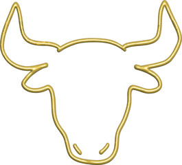 3d gold Zodiac sign Taurus