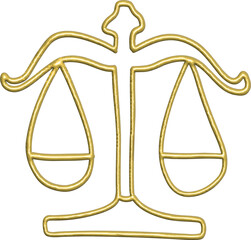 3d gold Zodiac sign Libra
