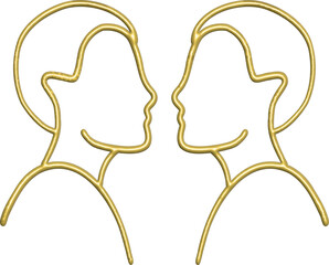 3d gold Zodiac sign Gemini