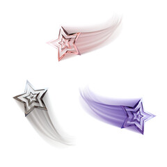 SET OF BRILLIANT SHOOTING STARS
