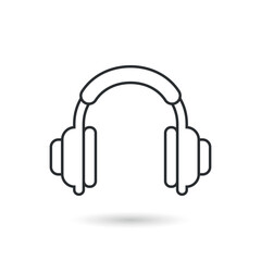 Headphone icon in flat style. Earphone vector illustration on isolated background. Listen music sign business concept.