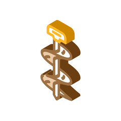 drill bit planting garden tool isometric icon vector illustration