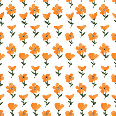 seamless pattern with poppy flowers