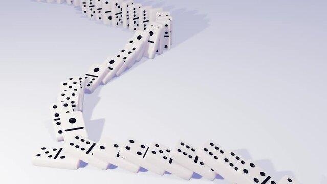 3d rendering of ivory domino with black dot on white table