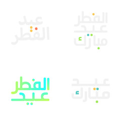 Elegant Eid Mubarak Emblem Set with Beautiful Typography