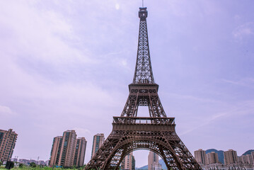 Tianducheng, China is suburb of Hangzhou, Zhejiang Province Eiffle Tower is a life size replica of Paris, France.