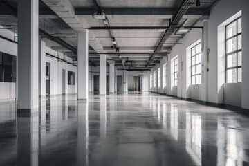 Obraz premium Minimalistic and modern industrial space created with AI