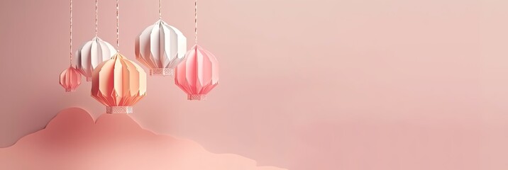 chinese lanterns papercut with generative ai