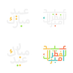 Whimsical Eid Mubarak Brush Lettering in Vector Format