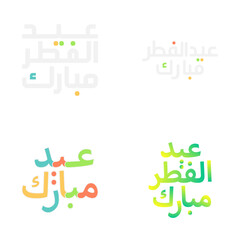 Happy Eid Mubarak Greeting Cards with Traditional Arabic Calligraphy