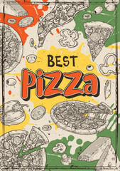 Best pizza vintage poster colorful