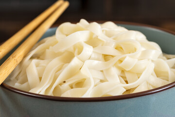 plat de nouilles chinoises en gros plan	