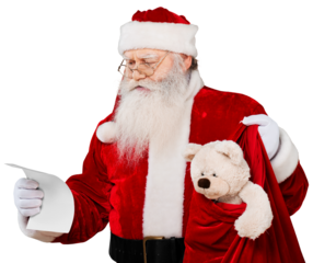 Portrait of Smiling Santa Claus on white background