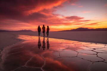 Capturing the Beauty of Salar de Uyuni, the Largest Salt Flats on Earth, Generative AI - obrazy, fototapety, plakaty