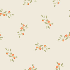 seamless vector pattern with forest berries on a light background